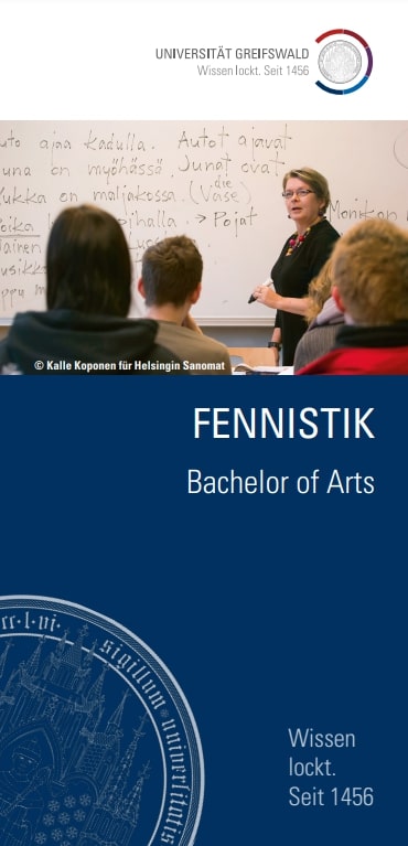 Coverbild Studienfachflyer Bachelor Fennistik, © Universität Greifswald Flyer Bachelor Fennistik