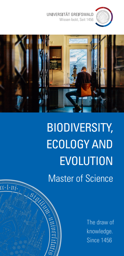 Coverbild Studienfachflyer Master Biodiversity, Ecology and Evolution, © Universität Greifswald Coverbild Studienfachflyer Master Biodiversity, Ecology and Evolution