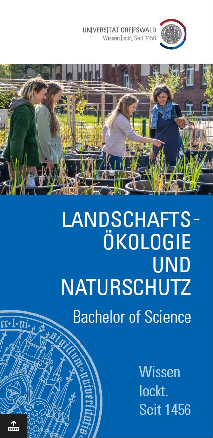 Coverbild Studienfachflyer Bachelor Landschaftsökologie, © Universität Greifswald Bachelor Landschaftsökologie & Naturschutz