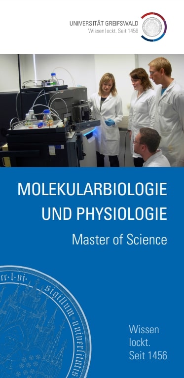 Coverbild Studienfachflyer Master Molekularbiologie und Physiologie, © Universität Greifswald Master Molekularbiologie & Physiologie