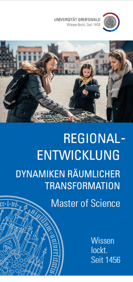 Coverbild Flyer M. Sc. Regionalentwicklung – Dynamiken räumlicher Transformation Coverbild Flyer M. Sc. Regionalentwicklung – Dynamiken räumlicher Transformation