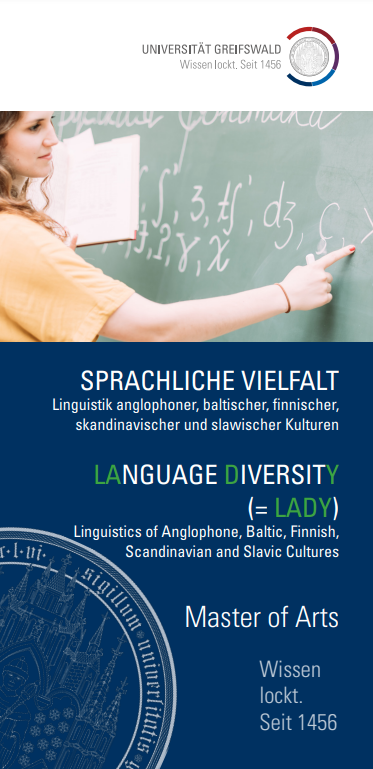 Coverbild Studienfachflyer Master Sprachliche Vielfalt, © Universität Greifswald Coverbild Studienfachflyer Master Sprachliche Vielfalt