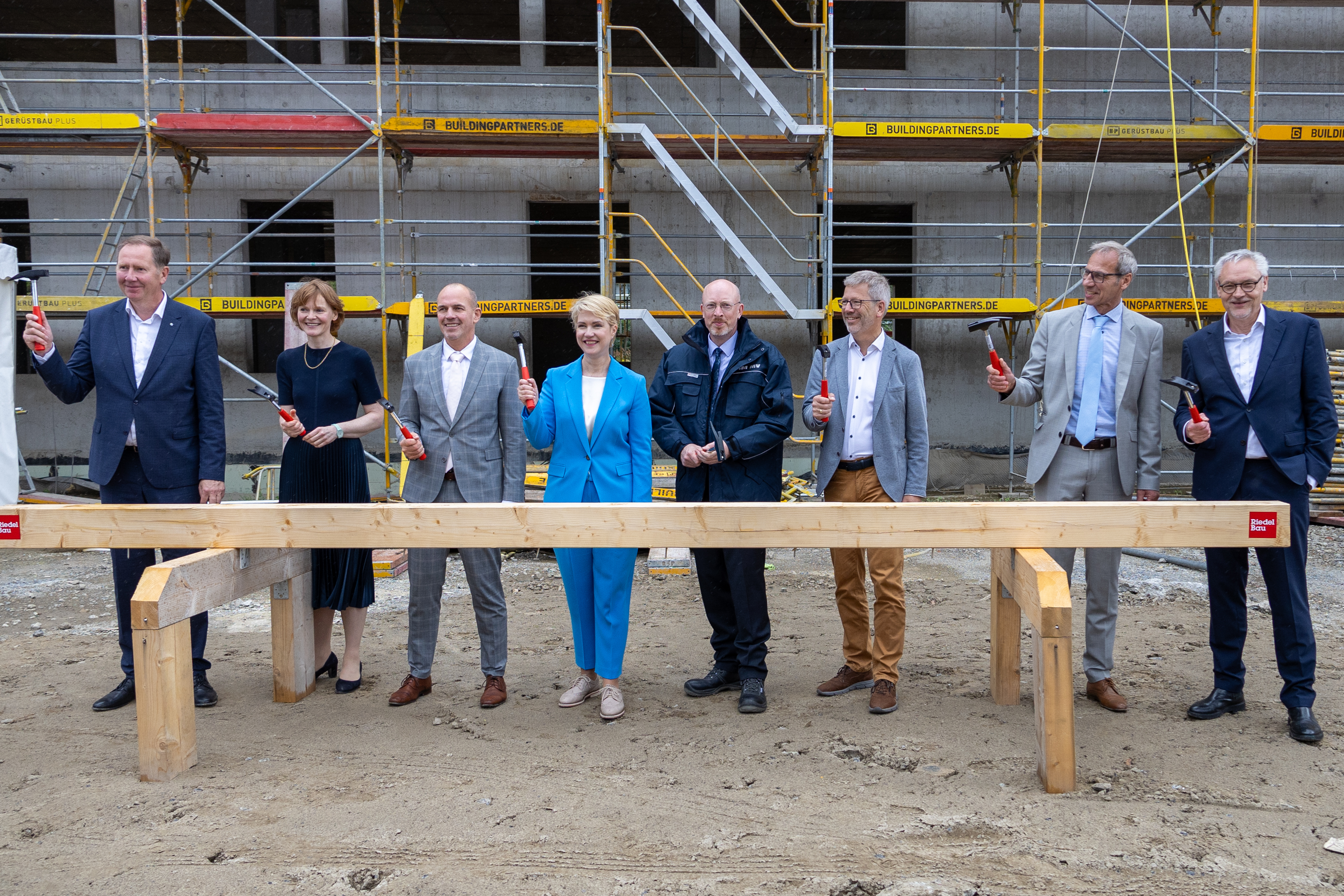 Richtfest Community Medicine Richtfest des William B. Kannel Center for Community Medicine im Juli 2024, © Annina Rehbein