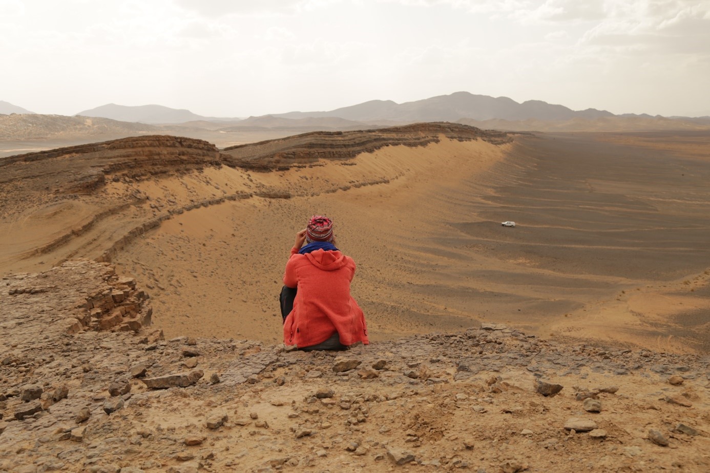 Sedimentabfolge in der Sahara © Heiko HünekeView of the analysed Devonian sedimentary sequence at the northern edge of the Sahara, Jebel Mech Irdane, Tafilalt, Anti-Atlas in Morocco, © Heiko Hüneke