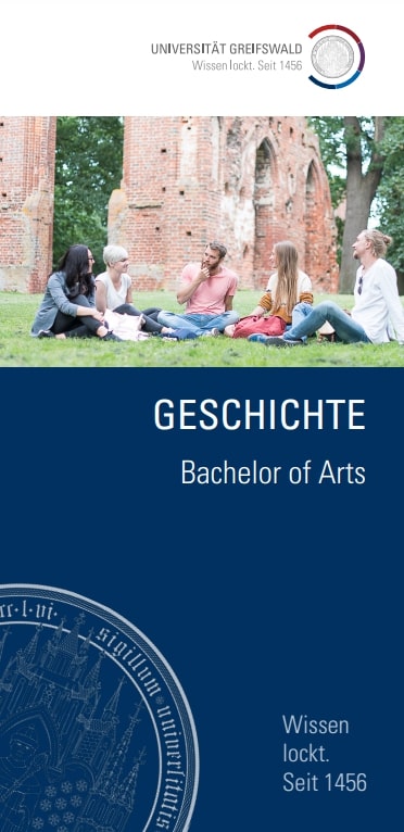 Coverbild Studienfachflyer Bachelor Geschichte, © Universität Greifswald Flyer Bachelor Geschichte