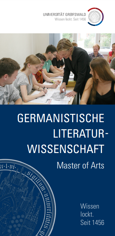 Coverbild Studienfachflyer Master Germanistische Literaturwissenschaft, © Universität Greifswald Flyer Master Germanistik