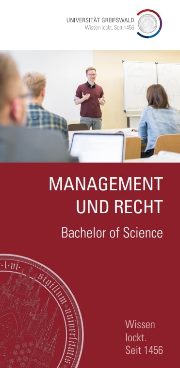 Coverbild Studienfachflyer Bachelor Management und Recht, © Universität Greifswald Bachelor Management & Recht