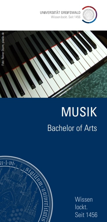 Coverbild Studienfachflyer Bachelor Musik, © Universität Greifswald Bachelor Musik