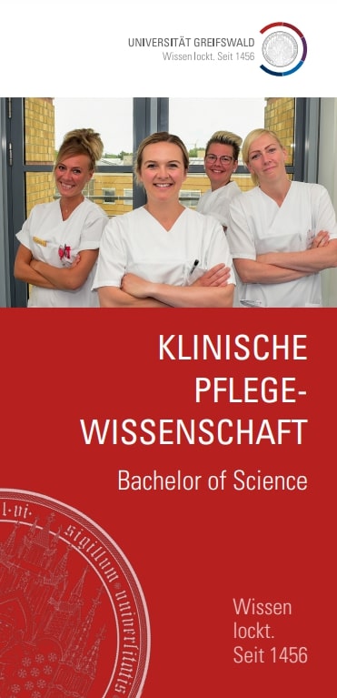 Coverbild Studienfachflyer Bachelor Klinische Pflegewissenschaft, © Universität Greifswald Bachelor klinische Pflegewissenschaften