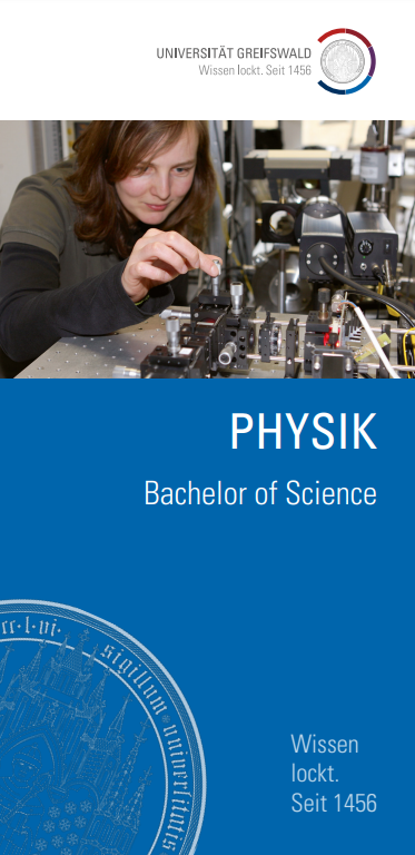 Coverbild Studienfachflyer Bachelor Physik, © Universität Greifswald Bachelor Physik