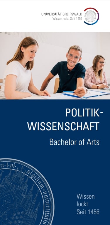 Coverbild Studienfachflyer Bachelor Politikwissenschaft, © Universität Greifswald Bachelor Politikwissenschaft