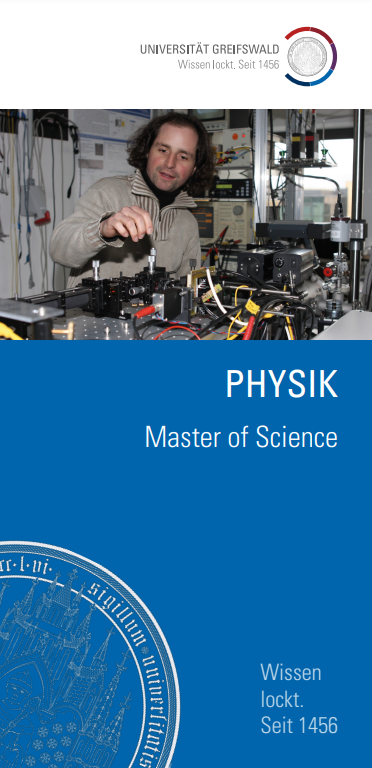 Coverbild Studienfachflyer Master Physik, © Universität Greifswald Master Physik