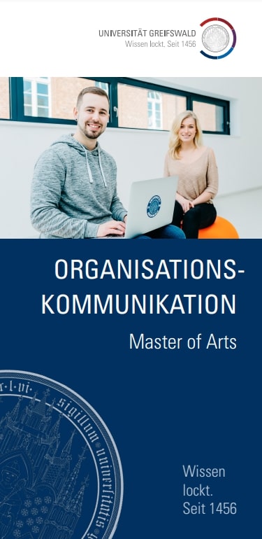 Coverbild Studienfachflyer Master Organisationskommunikation, © Universität Greifswald Coverbild Studienfachflyer Master Organisationskommunikation