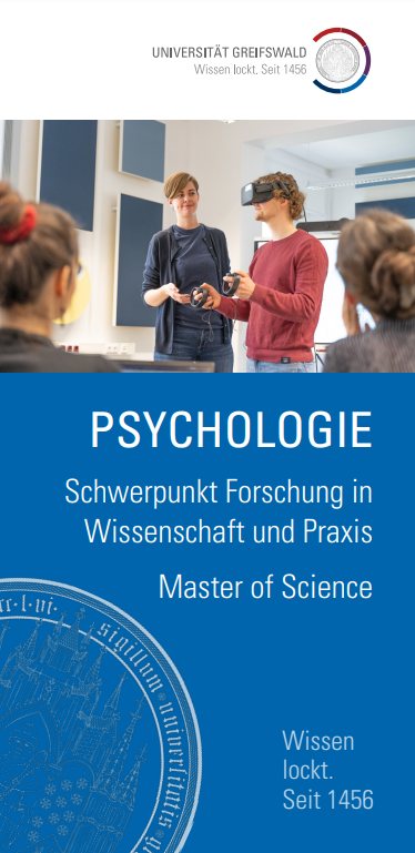 Coverbild Studienfachflyer Master Psychologie / Schwerpunkt Forschung, © Universität Greifswald Coverbild Studienfachflyer Master Psychologie / Schwerpunkt Forschung