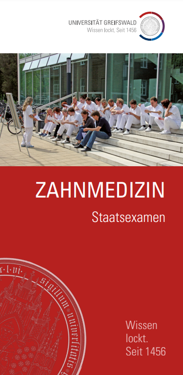 Coverbild Studienfachflyer Staatsexamen Zahnmedizin, © Universität Greifswald Zahnmedizin