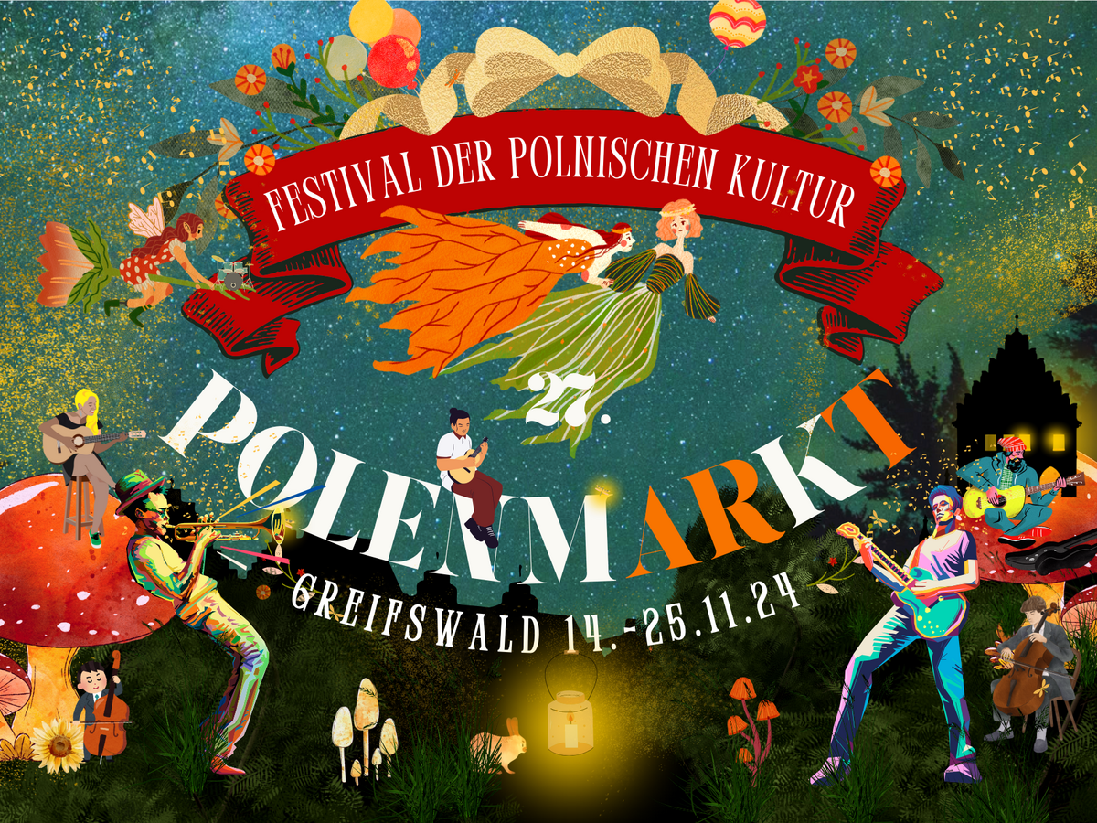 Zu sehen ist das aktuelle Plakat des polenmARkt Festivals 2024.