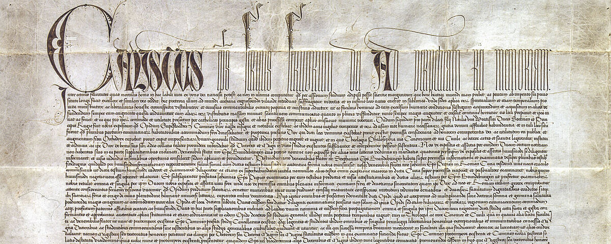 Gründungsurkunde der Universität Greifswald Gründungsurkunde der Universität Greifswald